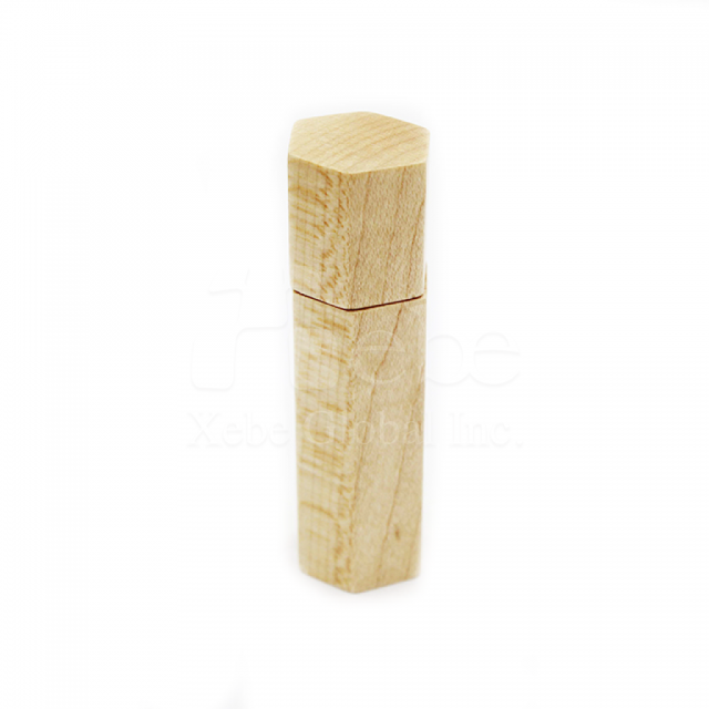 hexagonal wooden usb flash drive