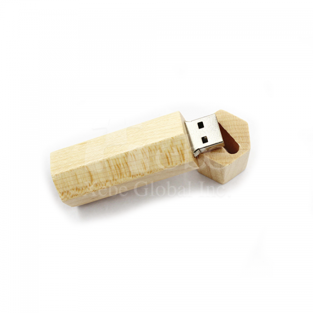 hexagonal wooden usb flash drive