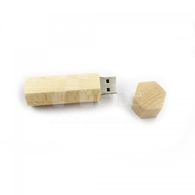 hexagonal wooden usb flash drive