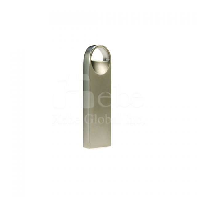 silver simple metal flash drive