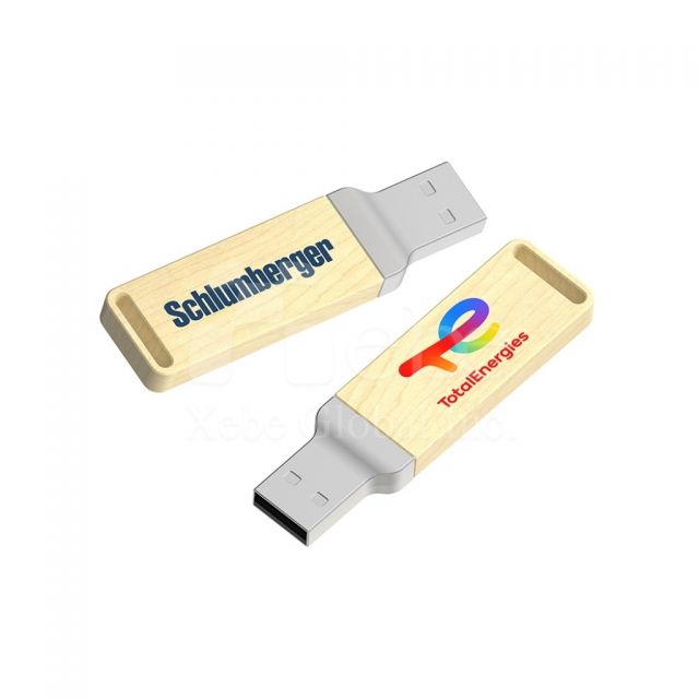 wood grain design corporate flash drive