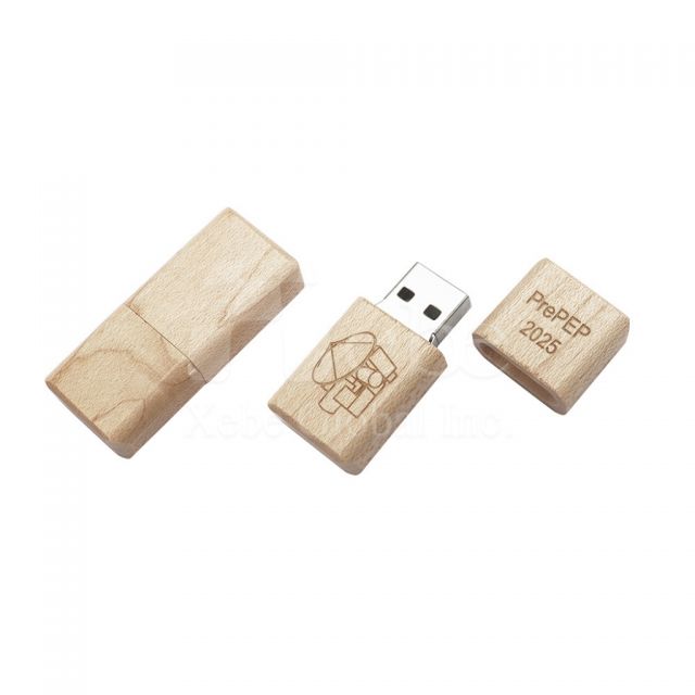 engraved design wooden flash drive