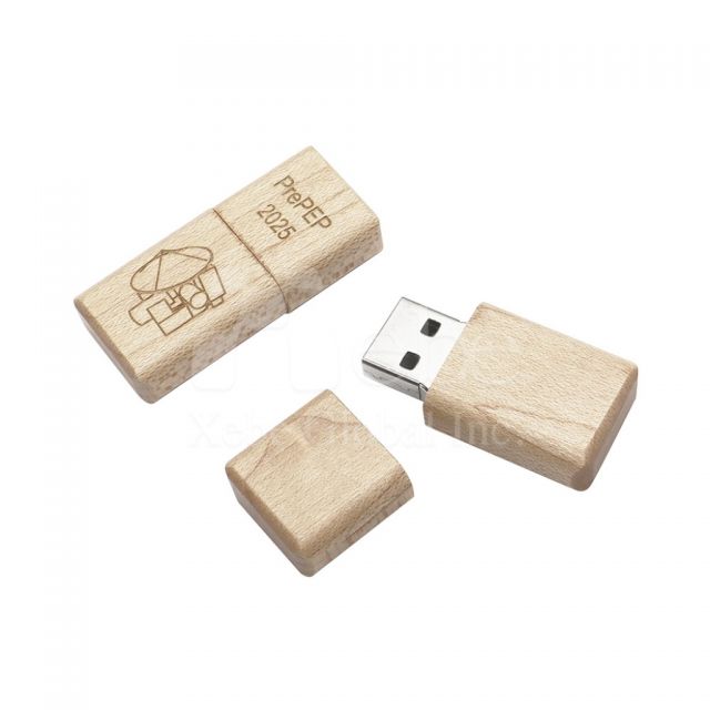 engraved design wooden flash drive