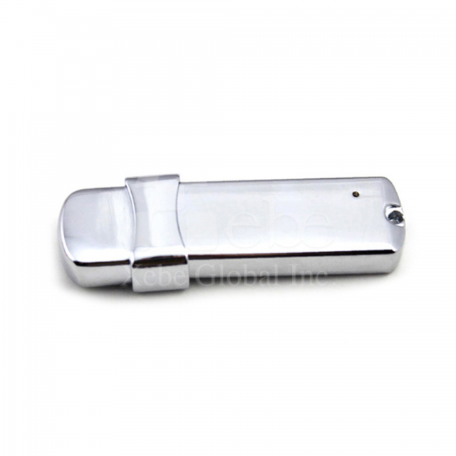open lid silver classic flash drive