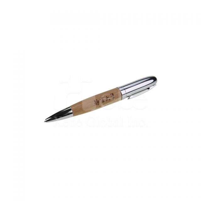 school wood grain ballpoint pen flash drive