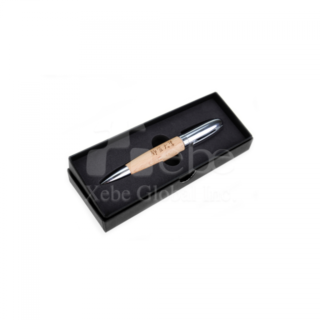 school wood grain ballpoint pen flash drive