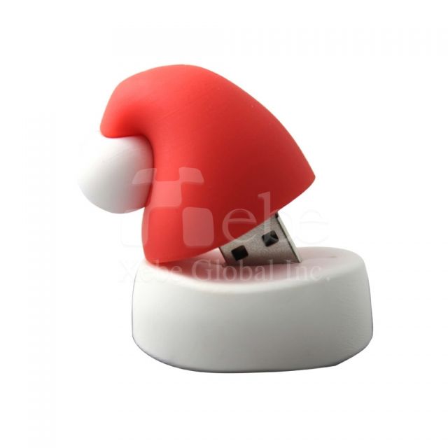 three dimensional santa hat shaped flash drive