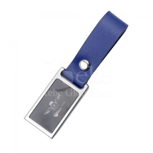 blue leather classic flash drive