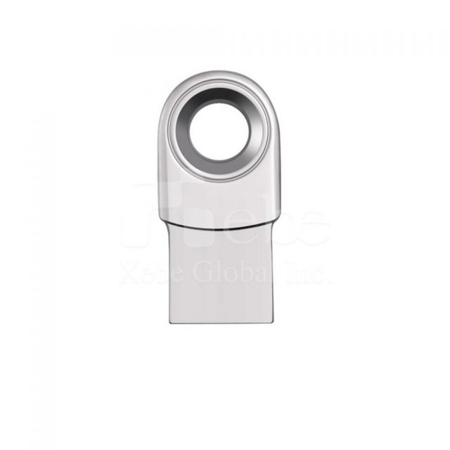 silver small circle mini flash drive