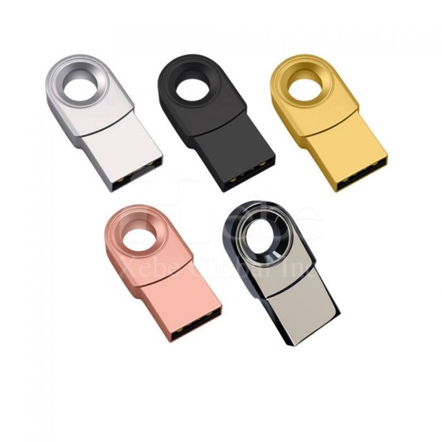 silver small circle mini flash drive