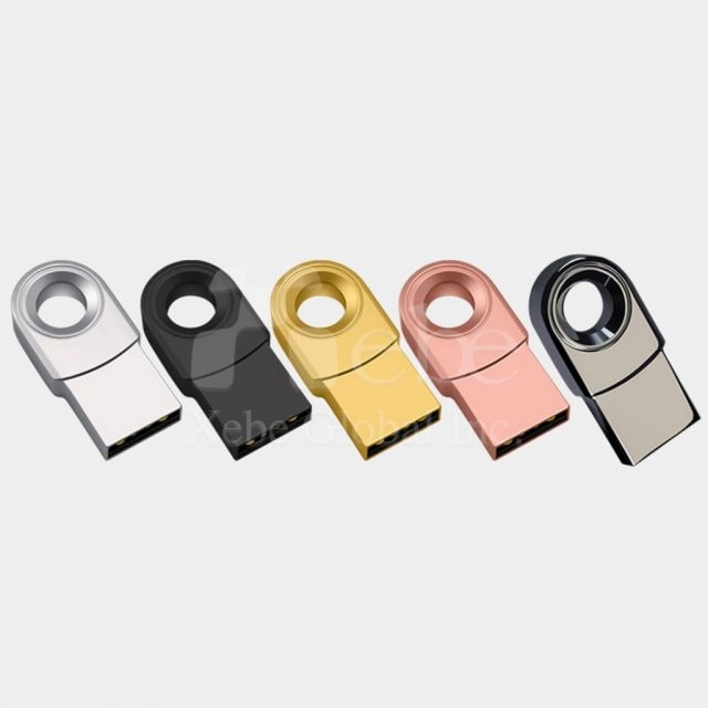 silver small circle mini flash drive