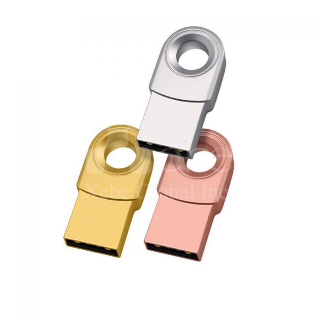 silver small circle mini flash drive