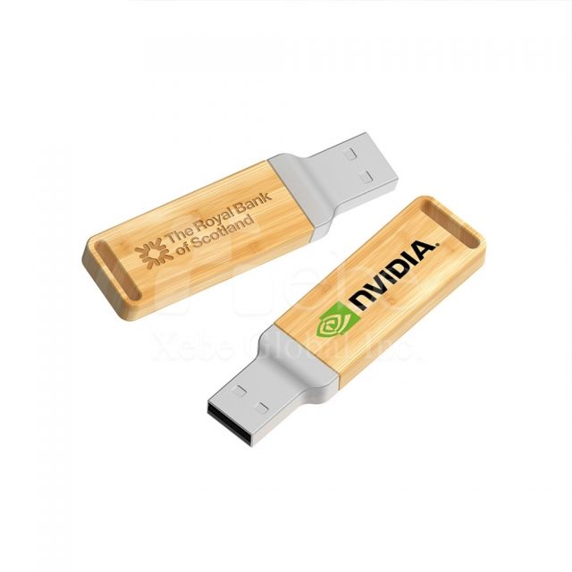 corporate logo wooden flash drive