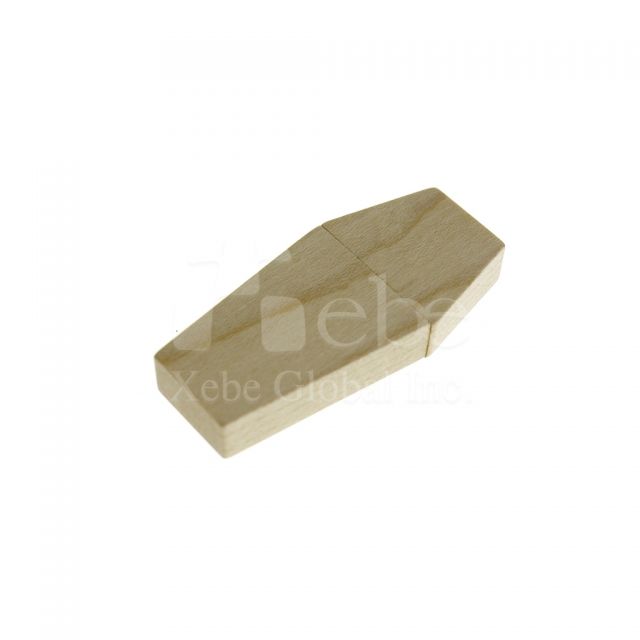 uniquely shaped solid wood usb flash drive