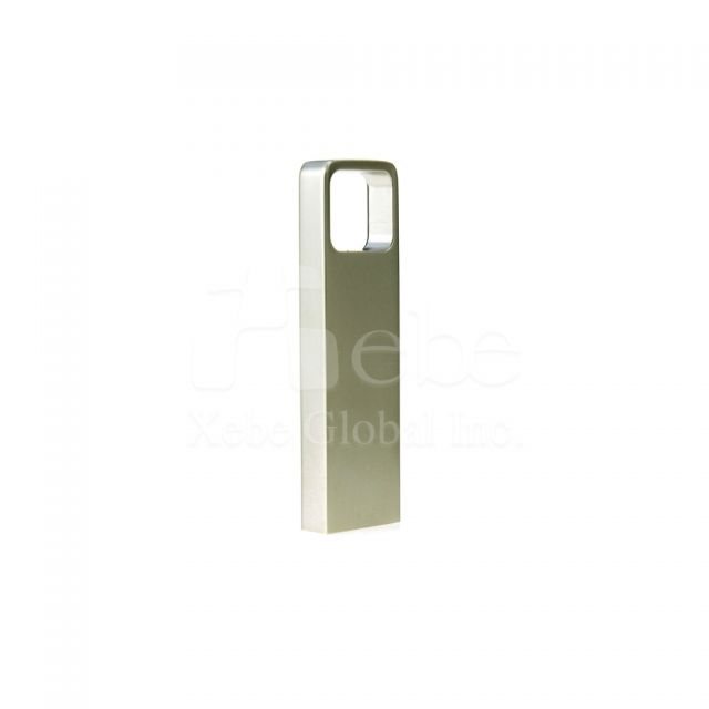 silver square hole metal flash drive