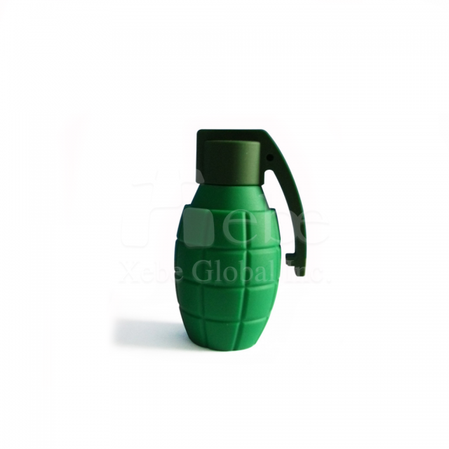 green grenade shaped flash drive