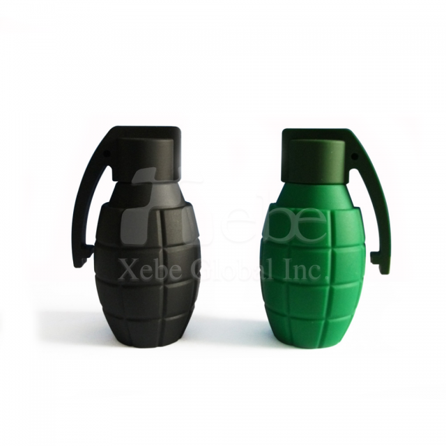 green grenade shaped flash drive