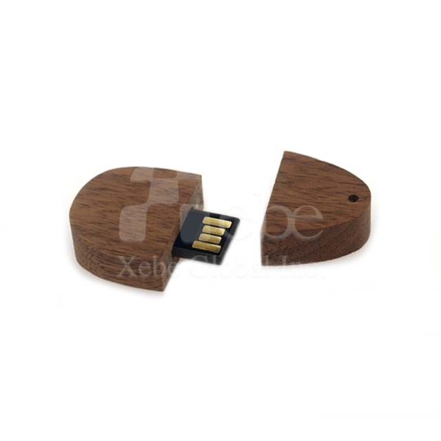 wooden swivel cap flash drive
